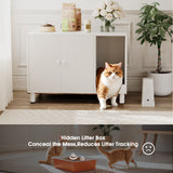 Homall Hidden Cat Litter Box Enclosure with Scratching Mat Multi-Functional Cat Litter Box Wooden Cat Washroom Furniture