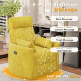 Homall 360° Swivel Nursery Recliner Power Swivel Rocker Recliner Chairwith 2 Pillows Comfy High Back Adult Glider Rocker for Living Room