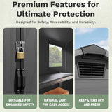 6x6ft Outdoor Plastic Storage Shed with Window,Weather-Resistant, Easy Assembly, Wood-Effect Garden Tool House,Dark Gray