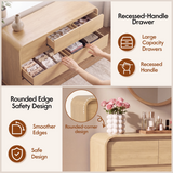 Homall 6 Drawer Dresser for Bedroom, Modern Dresser Chest of Drawers with Rounded Corners & Handleless Design, Wide Wood Storage Dresser Organizer for Bedroom, Living Room
