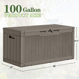 Homall 100 Gallon Outdoor Box Deck Plastic Resin Storage Box