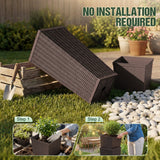 Homall 25" Tall Plastic Planter Set of 2 with Inside Pots, Drainages, for Outdoor and Indoor
