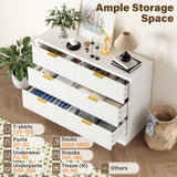 Homall Fluted 6 Drawers Dresser for Bedroom, 48" Modern Chest of Drawers with Metal Handle, Wood Closet Storage Organizer for Living Room
