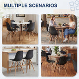 Vyrox Dining Chairs Set of 4, Mid Century Modern Kitchen & Dining Room Chairs with Wood Legs, Ergonomic Shell Side Chairs for Living Room, Apartment, Office