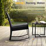 Homall 3 Pieces Patio Bistro Chairs Set, Outdoor PE Rattan Chairs with Cushions and Coffee Table Conversation Set