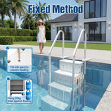 Homall Pool Ladder with Anti-Slip Steps, Heavy Duty Swimming Pool Stairs for Indoor & Outdoor, Safety Handrails Included, White