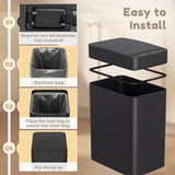 Homall 2 Pack 2.6 Gal Bathroom Trash Can with Lid, Slim Motion Sensor Waterproof Plastic Trash Bins, Touchless Smart Bin, Suitable for Multiple Settings