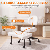 Vyrox Cross Legged Office Chair, 360° Swivel Height Adjustable Kneeling Chair with Wide Padded Seat and Lumbar Support