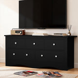 Homall 5 Drawer Double Dresser, Modern Wood Chest of Drawer for Living Room Bedroom