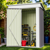 Homall 3' x 5' Mental Outdoor Storage Shed, with Groove Roof and Lockable Door, for Garden and Patio, Gray