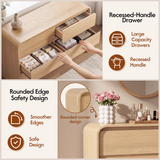 Homall 6 Drawer Dresser for Bedroom, Modern Dresser Chest of Drawers with Rounded Corners & Handleless Design, Wide Wood Storage Dresser Organizer for Bedroom, Living Room