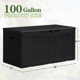 Homall 100 Gallon Outdoor Box Deck Plastic Resin Storage Box