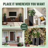 Homall 25" Tall Plastic Planter Set of 2 with Inside Pots, Drainages, for Outdoor and Indoor