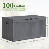 Homall 100 Gallon Outdoor Box Deck Plastic Resin Storage Box