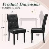 Vyrox Dining Chairs Set of 2, PU Leather Tufted High Back Parsons Chairs for Kitchen Dining Room