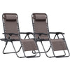 Homall Outdoor Zero Gravity Chair Patio Recliner Chaise Lounge with Adjustable Headrest and Tray for Storage, Pack of 2,Brown