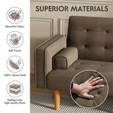 Homall 74'W Reclinable Sofa Bed Velvet High Resilience Padding Multi-Person Sofa Durable