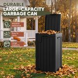 Homall 32 Gallon Outdoor Trash Can, Plastic Garbage Bin with Front Door & Lid, Heavy Duty Waterproof Waste Container for Outdoor