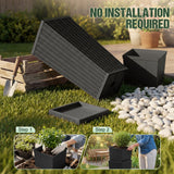 Homall 25" Tall Plastic Planter Set of 2 with Inside Pots, Drainages, for Outdoor and Indoor