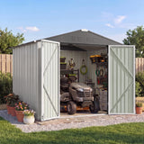 Homall 6 x 4 ft Outdoor Metal Storage Shed, Garden Tool Shed with Floor Frame & Lockable Double Doors for Backyard, Patio, Lawn