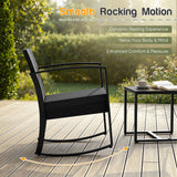 Homall 3 Pieces Patio Bistro Chairs Set, Outdoor PE Rattan Chairs with Cushions and Coffee Table Conversation Set