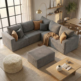 Homall Modular Corduroy Sofa, Sectional Couch with Convertible Modules, Modern Minimalist Sofa Set for Living Room, Freely Combinable Sofa Furniture