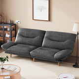 Homall Futon Sofa Bed with Adjustable Backrest & Five Angles Adjustable Armrests Sofa Couch for Small Spaces Living Room Office,PU Black
