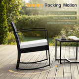 Homall 3 Pieces Patio Bistro Chairs Set, Outdoor PE Rattan Chairs with Cushions and Coffee Table Conversation Set