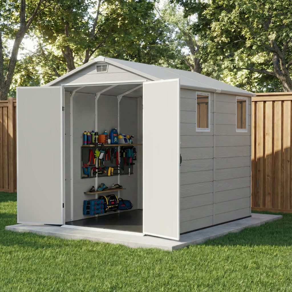 Homall 6x8ft Outdoor Resin Storage Shed with Window,Weather-Resistant ...