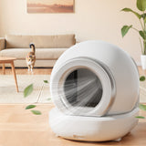 Homall Smart Automatic Self-Cleaning Cat Litter Box – WiFi & App-Enabled, Intelligent Radar Sensing, Includes Liner and Plastic Pad, White