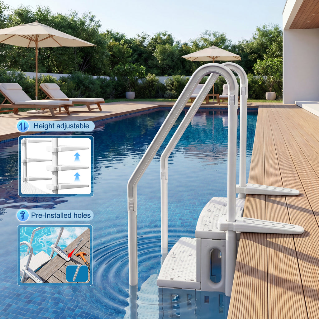 Homall Pool Ladder with Anti-Slip Steps, Heavy Duty Swimming Pool Stai ...