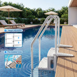 Homall Pool Ladder with Anti-Slip Steps, Heavy Duty Swimming Pool Stairs for Indoor & Outdoor, Safety Handrails Included, White