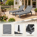 Homall Outdoor Chaise Lounge Chairs Set of 2, 5-Position Adjustable Waterproof Patio Outdoor Chaise Lounge