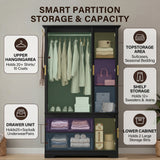 Homall 71" 3-Door Armoire Wardrobe Closet , Modern Storage Armoire with Drawers, Shelves & Hooks for Bedroom
