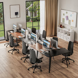 Homall 8ft Conference Table for 10, Modern Seminar Boardroom Table for Office Conference Room, Large Meeting Table with Cable Grommets, Walnut & Black