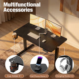 Homall 39.4" Electric Height Adjustable Standing Desk, Sit-Stand Home Office Desk with Cable Management, Cup Holder & Side Hook