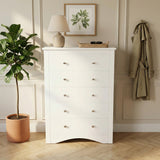 Homall 6 Drawer Double Dresser Equipped with an Anti-Toppling Device, Modern Wood Chest of Drawer for Living Room Bedroom