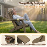 Homall Folding Adirondack Chair Outdoor HDPE Plastic Heavy Duty for Patio Backyard Garden, Blue