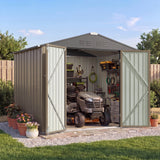 Homall 6 x 4 ft Outdoor Metal Storage Shed, Garden Tool Shed with Floor Frame & Lockable Double Doors for Backyard, Patio, Lawn