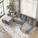 Homall 141" Cloud No Assembly Required Boneless Sectional Couch Modern Modular Sofa with U-Shapet Couches for Living Room Bedroom with Deep Seat