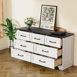 Homall 7-Drawer Wood Dresser for Bedroom, Large Storage Cabinet with Anti-Tip Safety and Modern Arch Design,Double Classified Storage Organizer Chest for Living Room, Hallway, Black