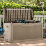 Homall 100-Gallon Outdoor Resin Deck Box for All-Weather Use Lockable Waterproof Storage Solution with Cushion Storage