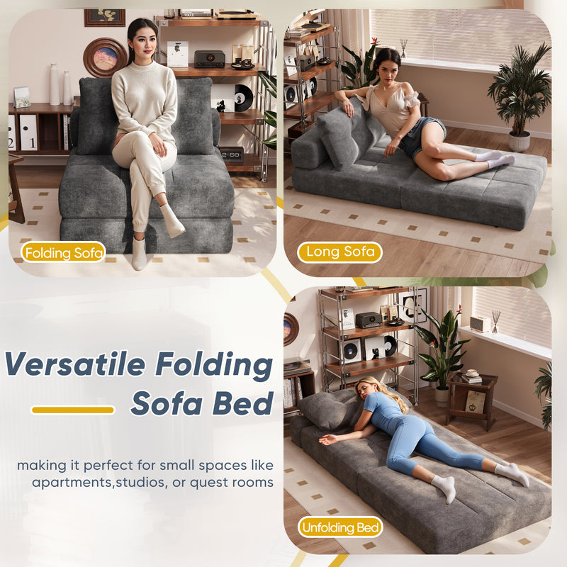Homall Futon Sofa Bed Convertible Sleeper Chair Floor Couch with High Resilience Memory Foam Lazy Sofa for Living Room/Bedroom