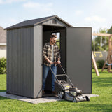 HOMALL 4x4ft Resin Storage Shed, Lockable Outdoor Garden Tool Shed with Heavy-Duty & Weatherproof Design