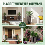 Homall 25" Tall Plastic Planter Set of 2 with Inside Pots, Drainages, for Outdoor and Indoor