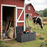 Homall 2 Pack 31 Gallon Deck Box, Lockable Resin Outdoor Storage Box for Patio, Garden Tools & Pool Supplies Storage, Weatherproof Outside Storage Container