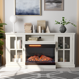 Homall Fireplace TV Stand for TVs up to 65" 3-Sided Glass Modern Media Entertainment Center with Cabniet Storage Adjustable Flame Color Fireplace