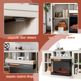 Homall Fireplace TV Stand for TVs up to 65" 3-Sided Glass Modern Media Entertainment Center with Cabniet Storage Adjustable Flame Color Fireplace