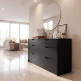 Homall 6 Drawer Double Dresser for Bedroom, Wood Storage Cabinet with Handle-Free Design, Modern Chest of Drawers for Bedroom & Living Room