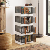 Homall Collapsible Storage Bins with Lids, Folding Storage Box, Stackable Plastic Closet Organizer, Double Doors File Cabinet Trunk Organizer Toy Storage Box